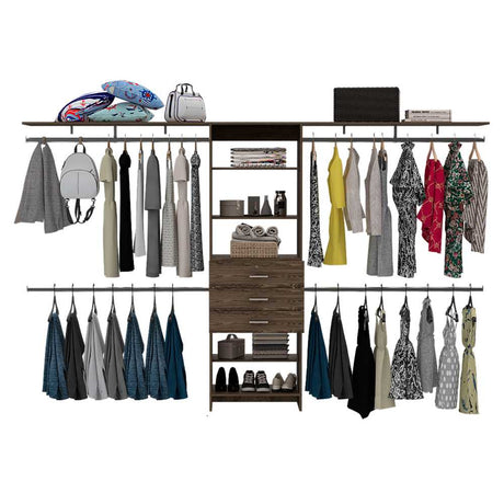 Closet Plego Coñac 300x187.7cm con 3 Cajones con 4 Entrepaños - Closets | Bylmo
