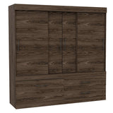 Closet Portofino Coñac 180 cm con Cinco Puertas y Dos Cajones - Closets | Bylmo