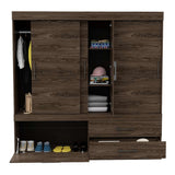Closet Portofino Coñac 180 cm con Cinco Puertas y Dos Cajones - Closets | Bylmo