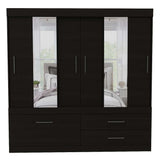 Closet Portofino Wengue 180 cm con Espejo, Cinco Puertas y Dos Cajones - Closets | Bylmo