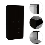 Closet Primavera Wengue 81.9x170.8cm con 2 Cajones con 3 Entrepaños - Closets | Bylmo