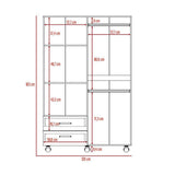 Closet River Wengue 120 cm con Cuatro Puertas y Dos Cajones - Closets | Bylmo