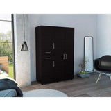 Closet Valencia Wengue 120 cm con Cuatro Puertas y Dos Cajones - Closets | Bylmo