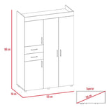 Closet Valencia Wengue 120 cm con Cuatro Puertas y Dos Cajones - Closets | Bylmo