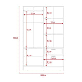 Closet Vaupés Coñac 108 cm con Cinco Puertas y Un Cajón - Closets | Bylmo