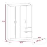 Closet Vaupés Duna y Blanco 108 cm con Cinco Puertas y Un Cajón - Closets | Bylmo