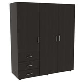 Closet Venecia Wengue 140 cm con Tres Puertas y Tres Cajones - Closets | Bylmo