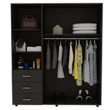 Closet Venecia Wengue 140 cm con Tres Puertas y Tres Cajones - Closets | Bylmo