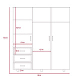Closet Venecia Wengue 140 cm con Tres Puertas y Tres Cajones - Closets | Bylmo