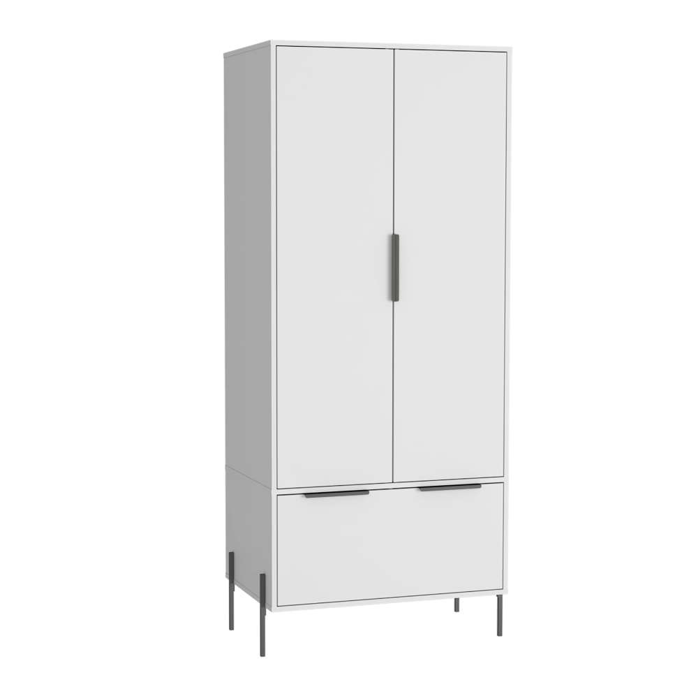 Closet White Blanco 79 cm con Dos Puertas y Un Cajón - Closets | Bylmo