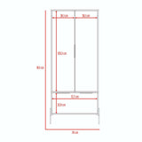 Closet White Blanco 79 cm con Dos Puertas y Un Cajón - Closets | Bylmo