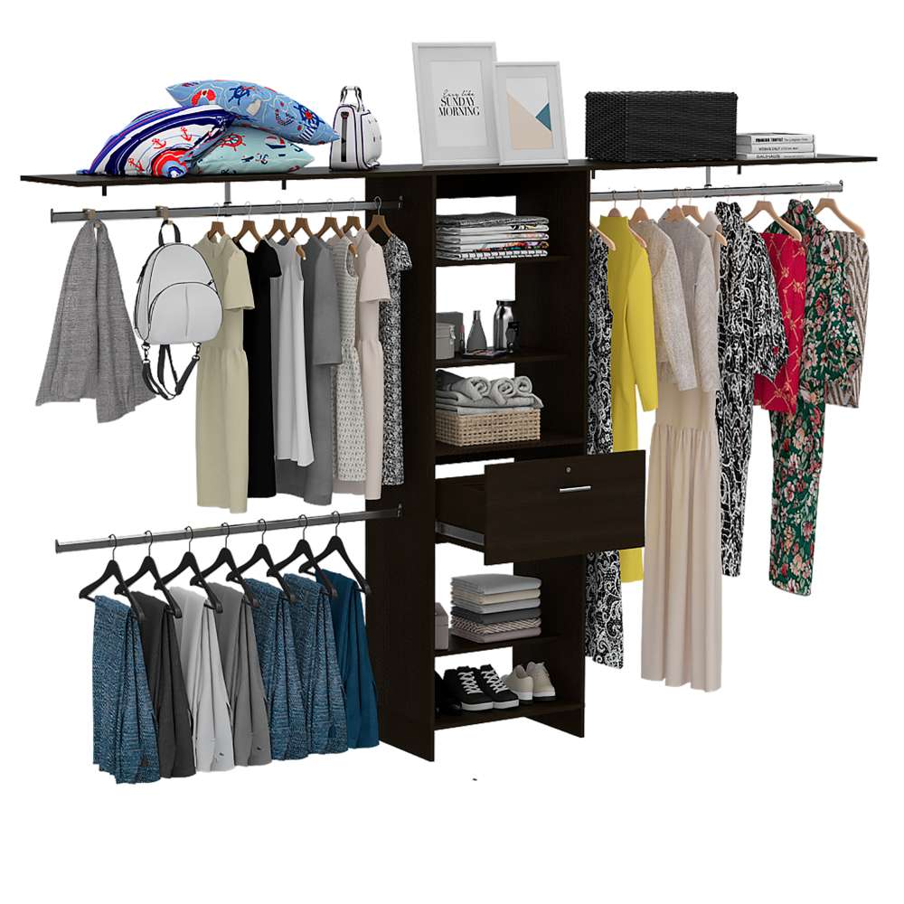 Closet Plego Wengue 300x187.6cm con 1 Cajones con 4 Entrepaños - Closets | Bylmo