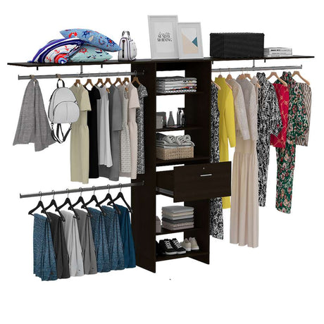Closet Plego Wengue 300x187.6cm con 1 Cajones con 4 Entrepaños - Closets | Bylmo