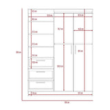 Closet Kenya Habano 150 cm con Dos Puertas y Tres Cajones - Closets | Bylmo