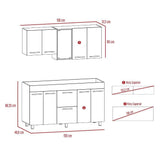 Cocina Luna Expreso 150 cm Derecho con Mesón - Cocinas | Bylmo