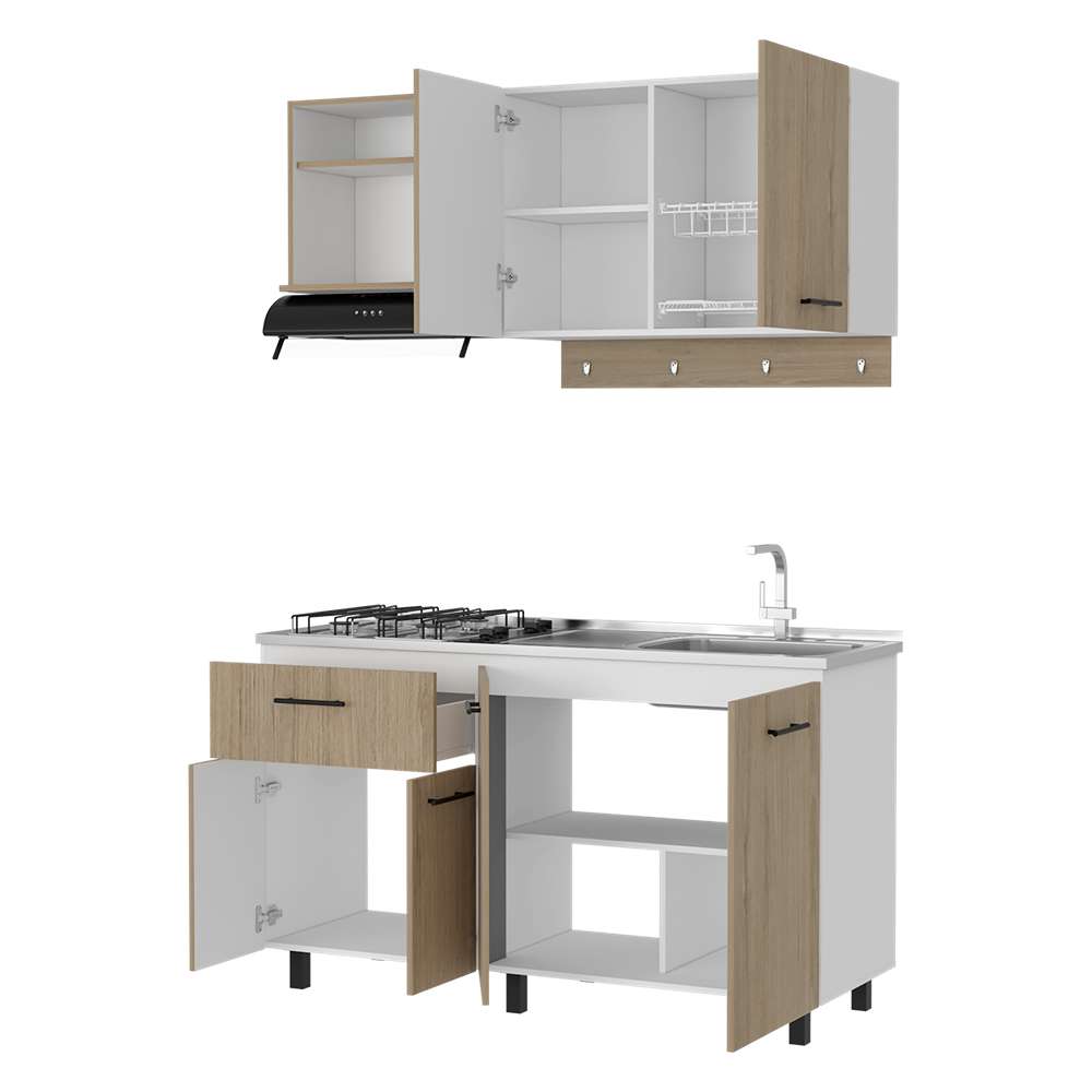 Cocina Alani Rovere 150 cm Derecha con Mesón - Cocinas | Bylmo
