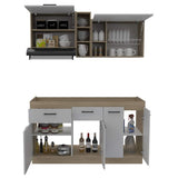 Cocina Belmira Blanco y Rovere 150 cm - Cocinas | Bylmo