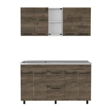 Cocina Boston Bellota y Blanco 150 cm Izquierda con Mesón - Cocinas | Bylmo