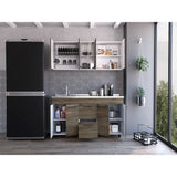 Cocina Boston Bellota y Blanco 150 cm Izquierda con Mesón - Cocinas | Bylmo