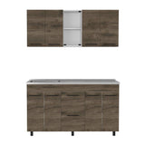 Cocina Boston Plus Bellota y Blanco 150 cm Izquierda con Mesón - Cocinas | Bylmo
