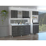 Cocina Caribe Roble Gris 150 cm Izquierda con Mesón - Cocinas | Bylmo