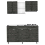 Cocina Lumina Roble Gris 150 cm Izquierda con Mesón - Cocinas | Bylmo
