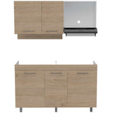 Cocina Miro Rovere y Blanco 150x90cm sin Mesón y sin Estufa