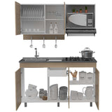 Cocina Miro Rovere y Blanco 150x90cm sin Mesón y sin Estufa