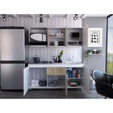 Cocina Atalanta Duna y Blanco 180 cm Derecha con Mesón - Cocinas | Bylmo