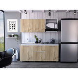 Cocina Atalanta Duna y Blanco 180 cm Izquierda con Mesón - Cocinas | Bylmo