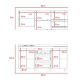Cocina Kiara Taupe y Duna 180 cm Derecha con Mesón - Cocinas | Bylmo