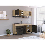 Cocina Lauret Duna 180x90.4cm con Mesón de Madera Lado Derecho y sin Estufa - Cocinas | Bylmo