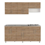 Cocina Mariana Miel y Blanco 180 cm Izquierda con Mesón - Cocinas | Bylmo