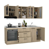 Cocina Solna Rovere 210 cm con Mesón, Campana y Horno - Cocinas | Bylmo