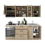 Cocina Solna Rovere 210 cm con Mesón, Campana y Horno - Cocinas | Bylmo