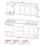 Cocina Solna Rovere 210 cm con Mesón, Campana y Horno - Cocinas | Bylmo