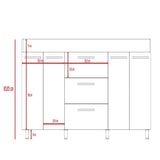 Mueble Inferior Bari Miel y Blanco 180 cm - Cocinas | Bylmo