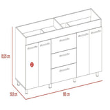 Mueble Inferior Bari Miel y Blanco 180 cm - Cocinas | Bylmo