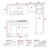 Cocina Lisz Nacar y Blanco 220 cm Izquierda con Mesón - Cocinas | Bylmo