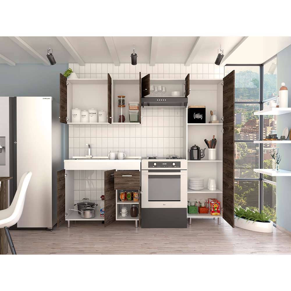 Cocina Volare Coñac 250 cm Izquierda - Cocinas | Bylmo