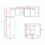 Cocina Ferret Blanco y Rovere 100x86.5cm con Meson de Acero Inoxidable y con Pozuelo para lado Derecha - Cocinas | Bylmo