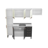 Cocina Integral Origens Grafito y Arena 220 cm con Mesón - Cocinas | Bylmo