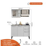 Cocina Integral San Andres Blanco 120 cm Izquierda con Mesón - Cocinas | Bylmo