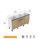 Cocina Integral Santiago Macadamia y Blanco 150 cm - Cocinas | Bylmo