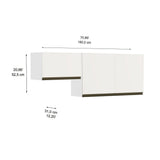 Cocina Integral Santiago Macadamia y Blanco 180 cm Derecha con Mesón - Cocinas | Bylmo
