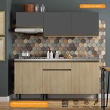 Cocina Integral Santiago Macadamia y Grafito 180 cm - Cocinas | Bylmo