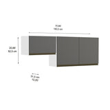 Cocina Integral Santiago Macadamia y Grafito 180 cm Derecha con Mesón - Cocinas | Bylmo