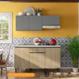 Cocina Integral Santiago Macadamia y Grafito 150 cm Izquierda con Mesón - Cocinas | Bylmo