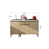 Cocina Integral Santiago Macadamia y Pecan 150 cm Izquierda con Mesón - Cocinas | Bylmo