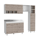 Cocina Lisz Ceniza 220 cm Izquierda con Mesón - Cocinas | Bylmo